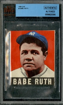 1948 Leaf #3 Babe Ruth – BVG Graded AUTHENTIC Altered